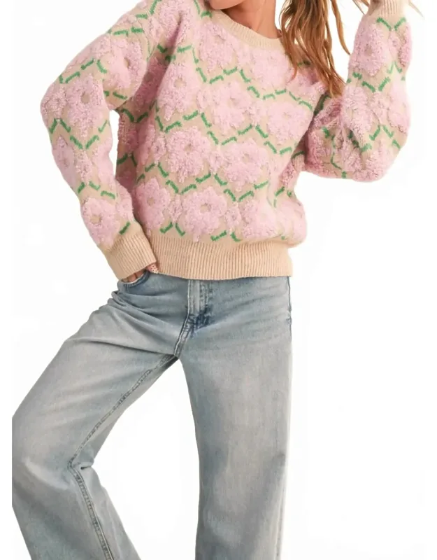 Bright Blooms Flower Sweater