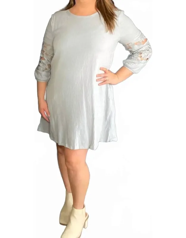 3/4 Sleeve Midi Dress With Venice Lace Detail