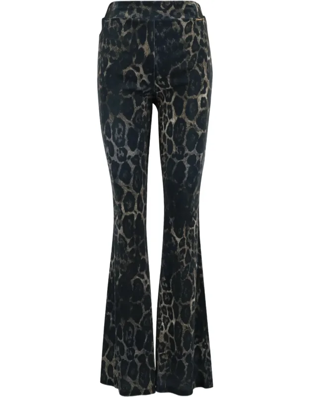 Leopard Print Flared Pants