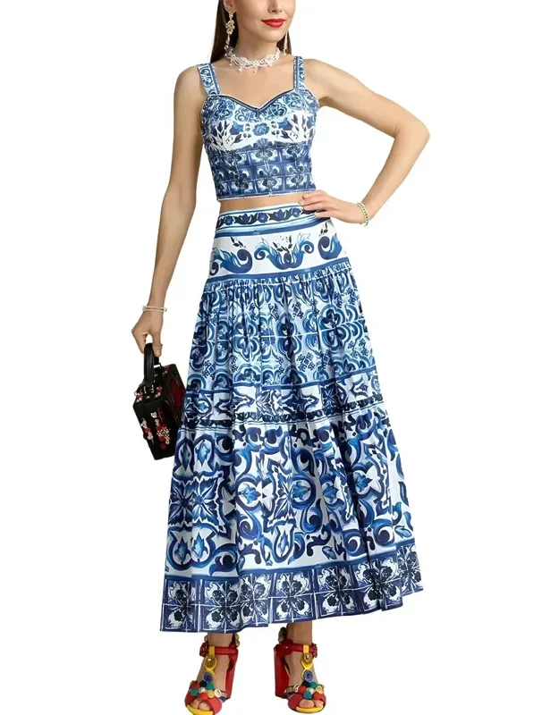 2pc Top & Midi Skirt Set