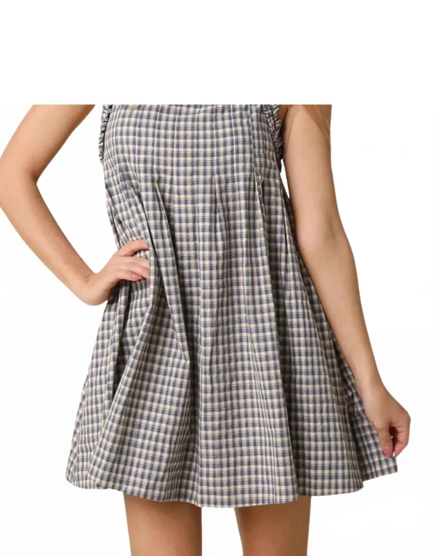 Ruby Mini Dress With Ruffled Shoulder Straps And A-line Silhouette