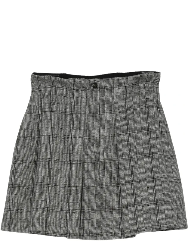 Check Pleated Mini Skirt