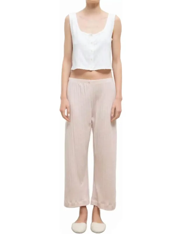 Pointelle Crop Wide Leg Pants