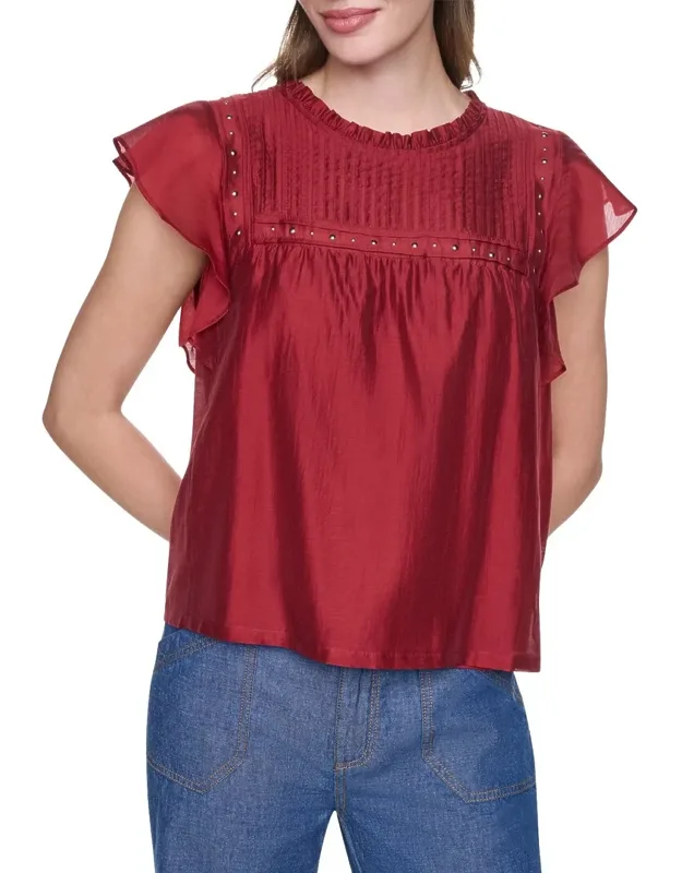 Pleated Studded Top