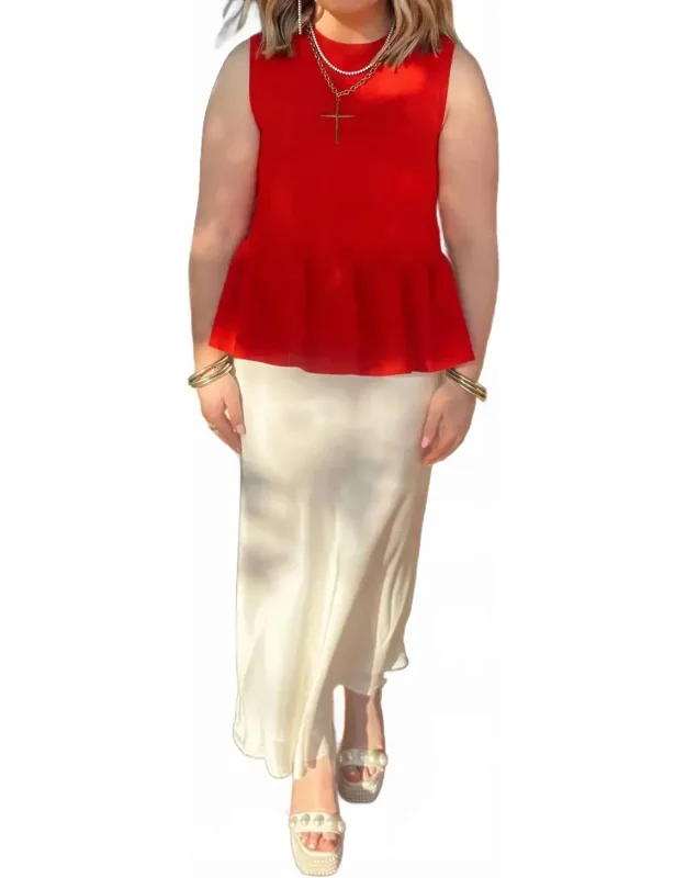 Satin Midi Skirt