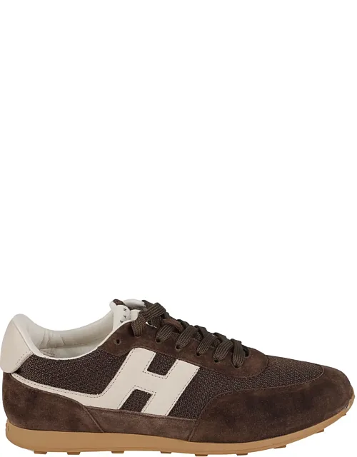 Calf Leather Mesh Sneakers
