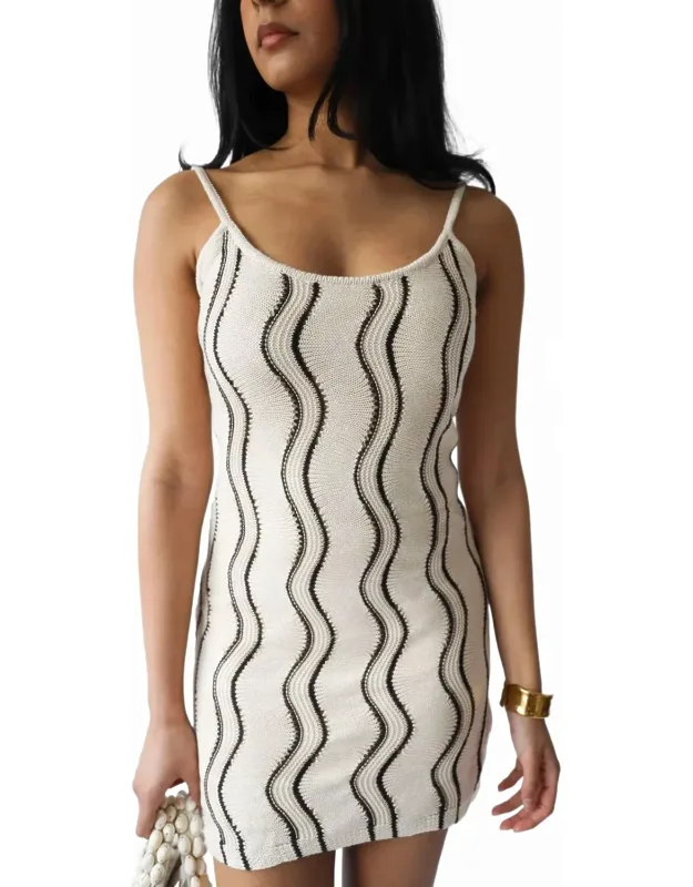 Wavy Knit Mini Dress