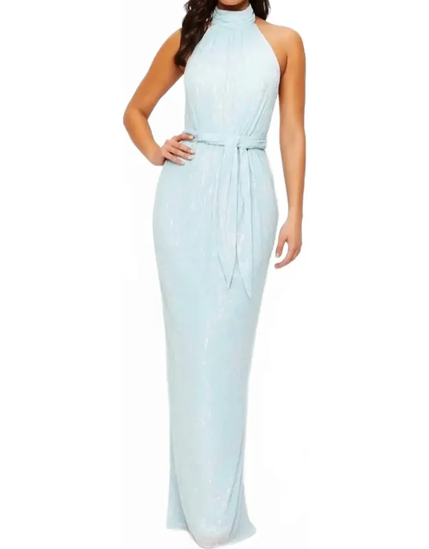 Sequin Halter Maxi Dress