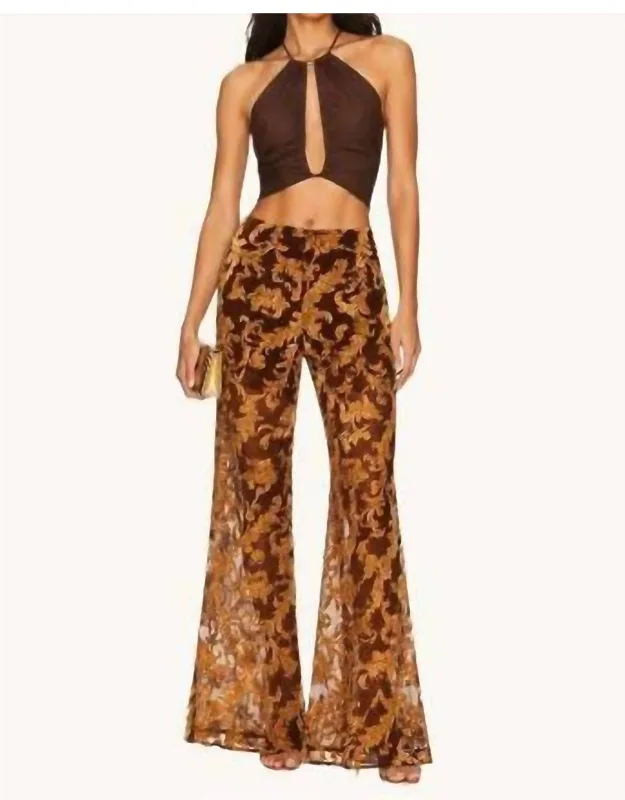 Baroque Flocked Flare Pants