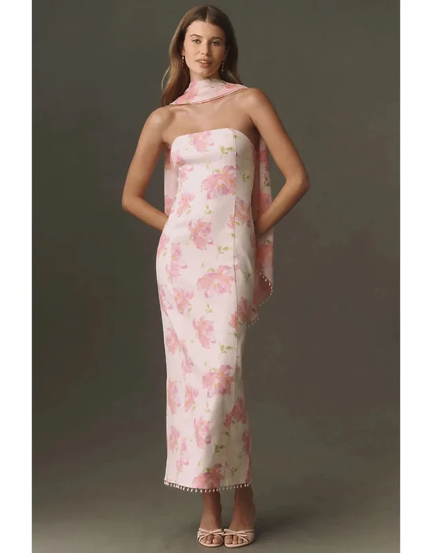 Deco Column Midi Dress
