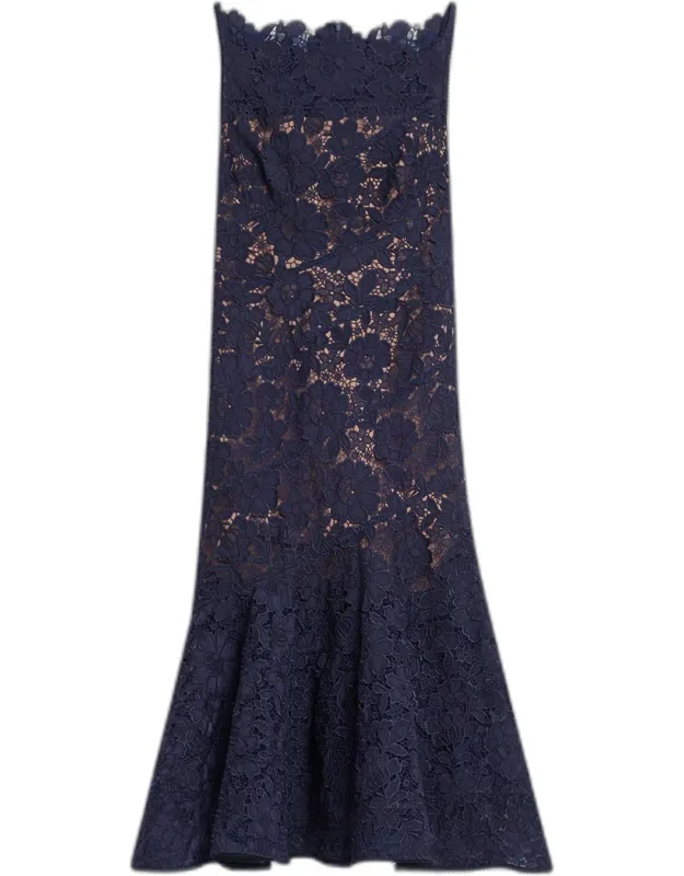 Spiral Lace Mermaid Midi Dress