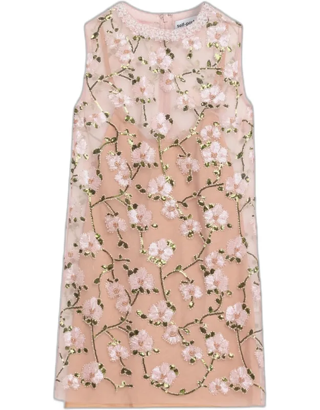 Floral Sequin Embellished Mini Dress