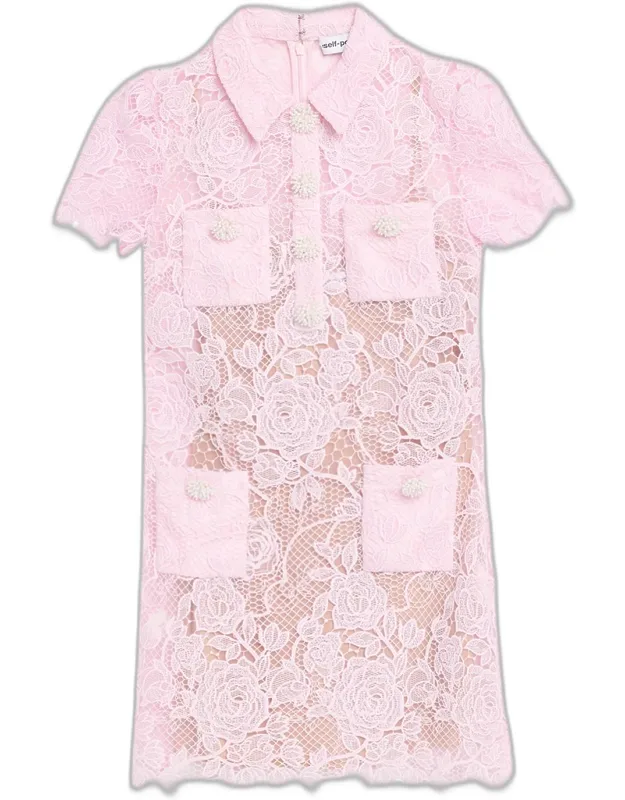 Scalloped-trim Sheath Mini Dress