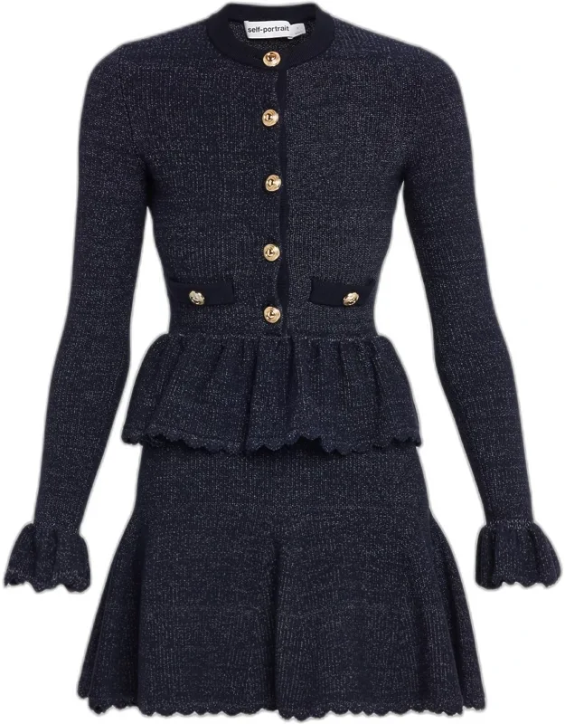 Textured Knit Fit & Flare Mini Dress
