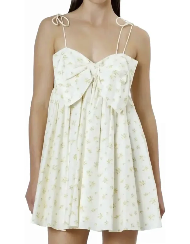 Floral Bow Mini Dress