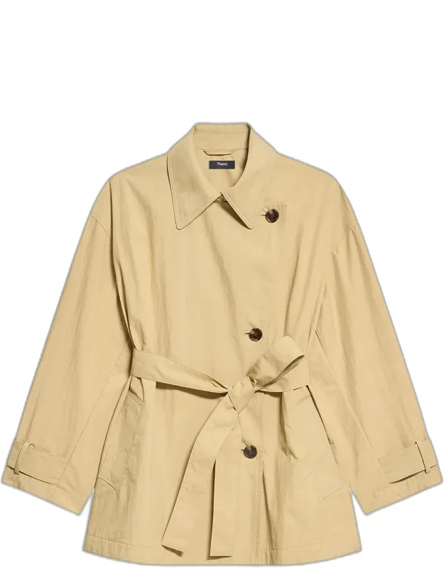 Cropped Double-breasted Trench Coat