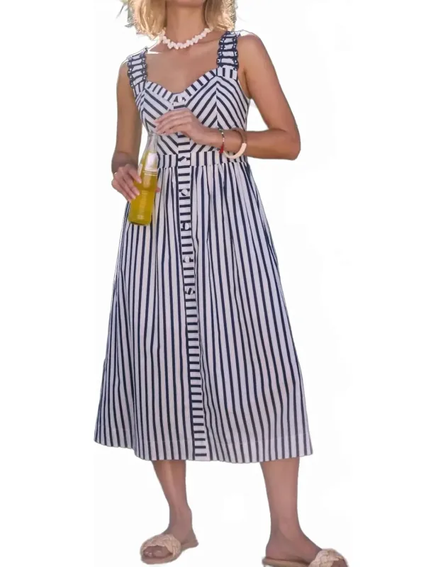 United We Stand Stripe Midi Dress