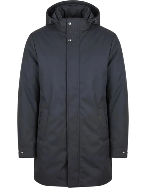 Minimalist Hooded Padded Coat With Zip Closure