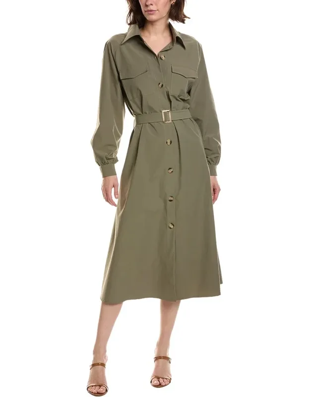 Flap Pocket Raglan Sleeve Shirtdress