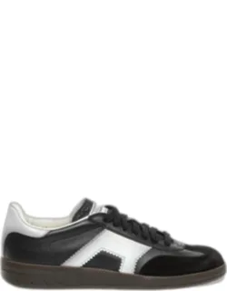 Bicolor Mixed Leather Low-top Sneakers
