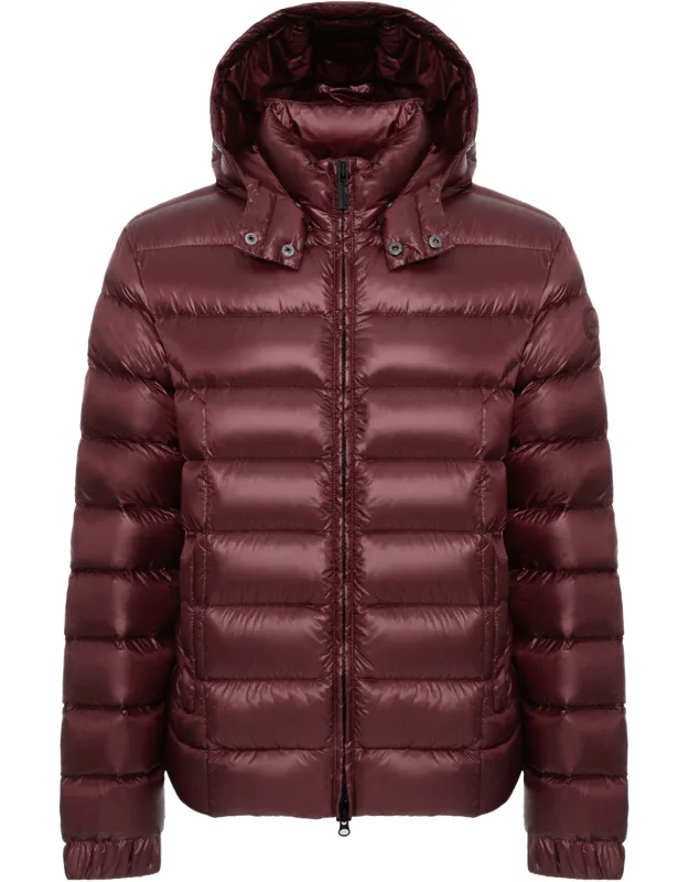 Shiny Detachable Hood Adjustable Hem Down Jacket