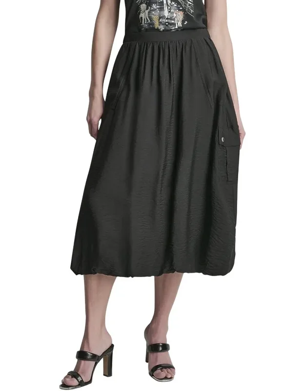 Pull-on Bubble Hem Cargo Pocket Skirt