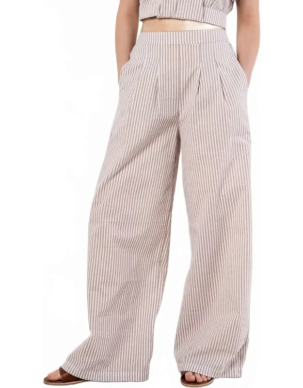 Seersucker Pleat Trousers