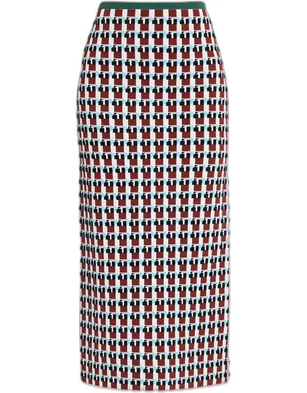 Geo Wool Midi Skirt