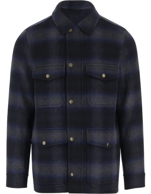 Multi Check Pattern Flap Pocket Shirt