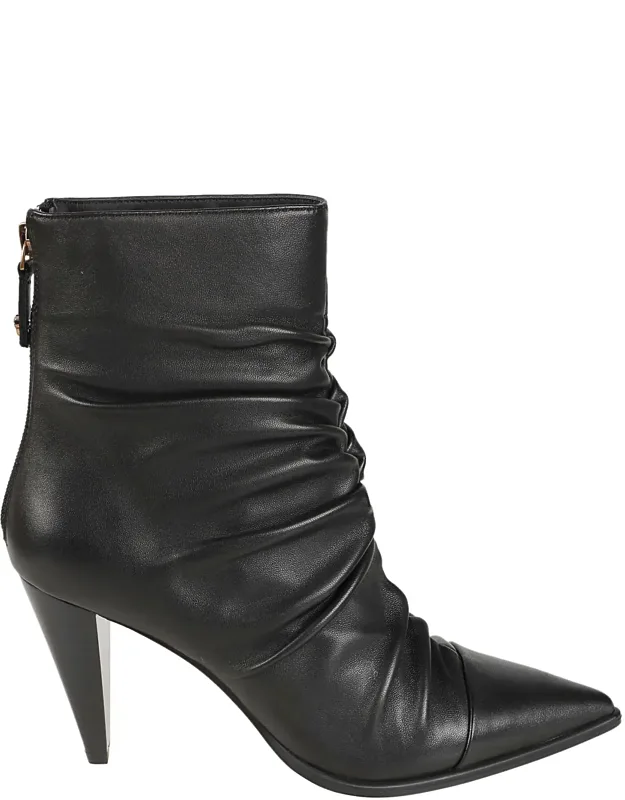Pointed-toe Conical-heel Ankle Boots