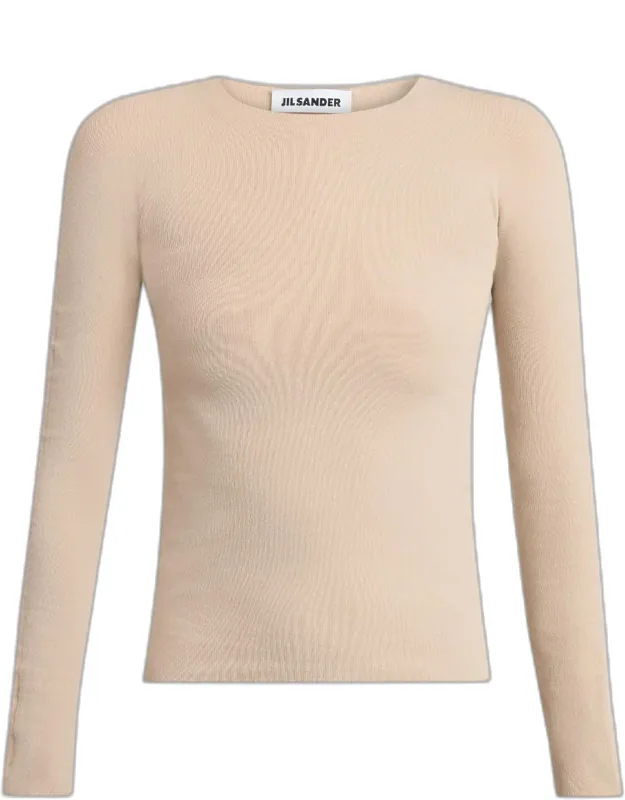 Silk-wool Knit Crewneck Sweater