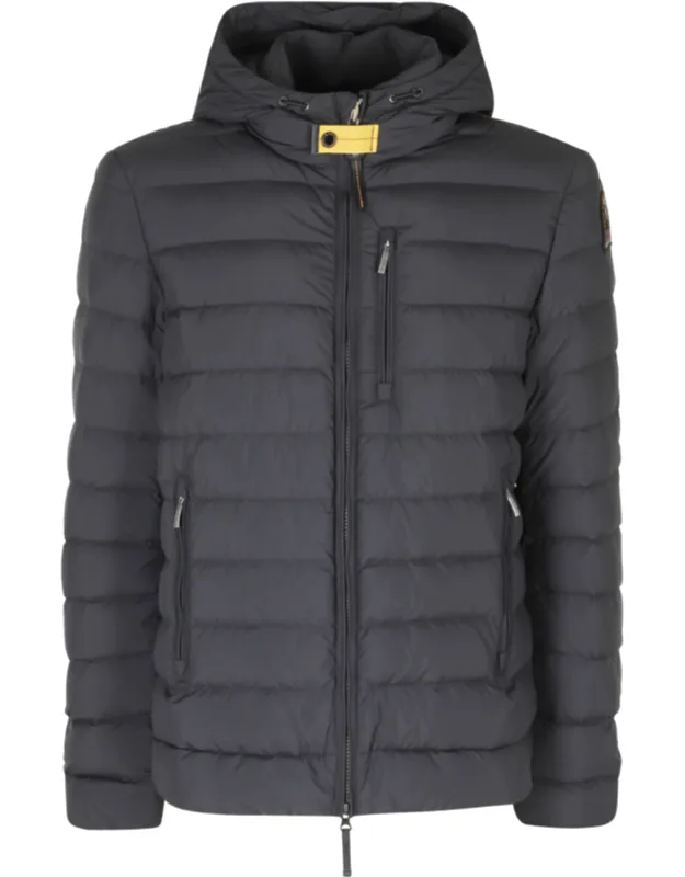 Quilted Hooded Down Jacket With High Neck And Double-slider Zipper