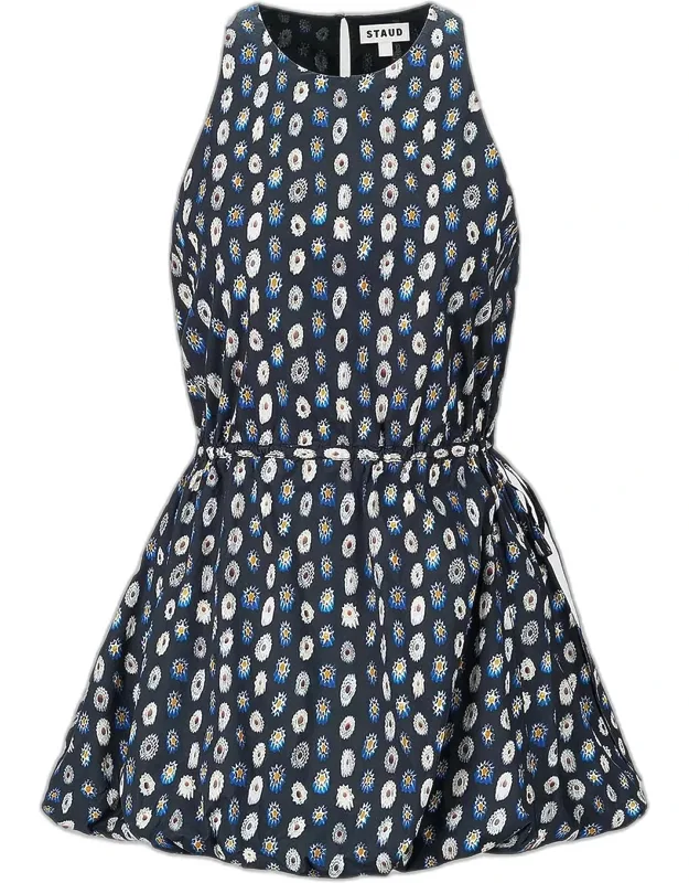 Cotton Bubble-hem Mini Dress