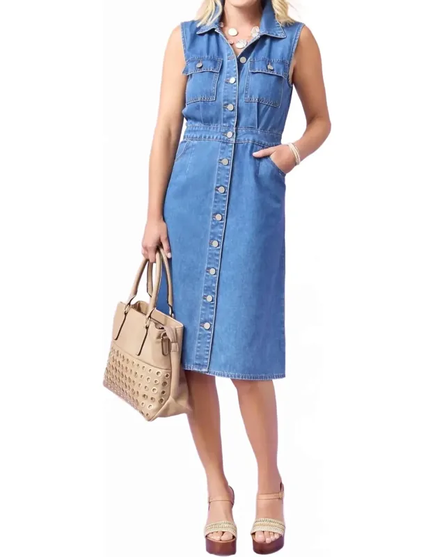 Raleigh Sleeveless Denim Dress