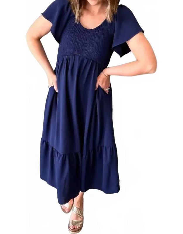Smocked Midi Dress
