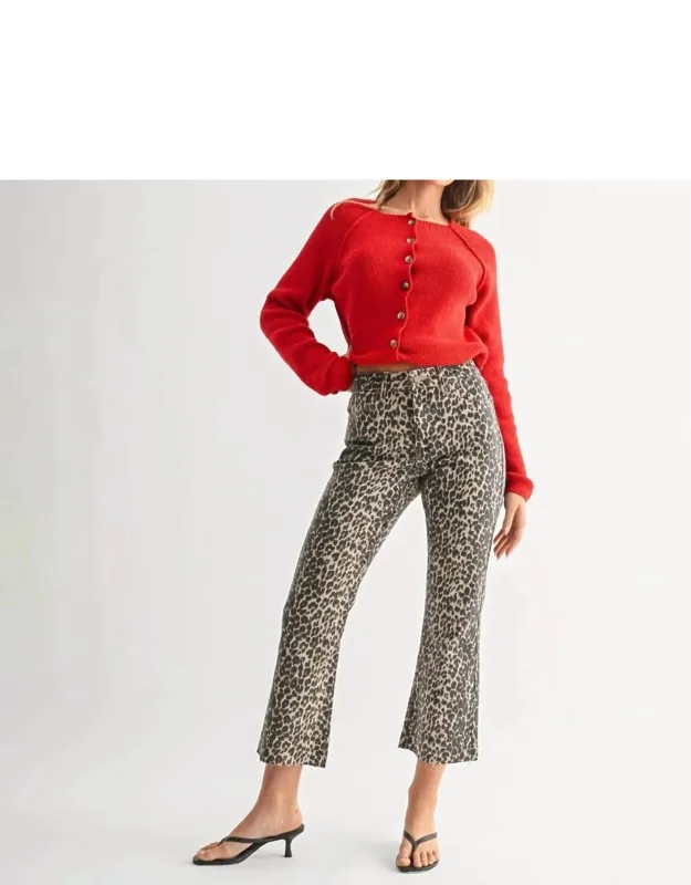 High Rise Distressed Crop Flare Jeans