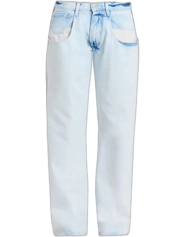 Bleached Denim Wide-leg Jeans