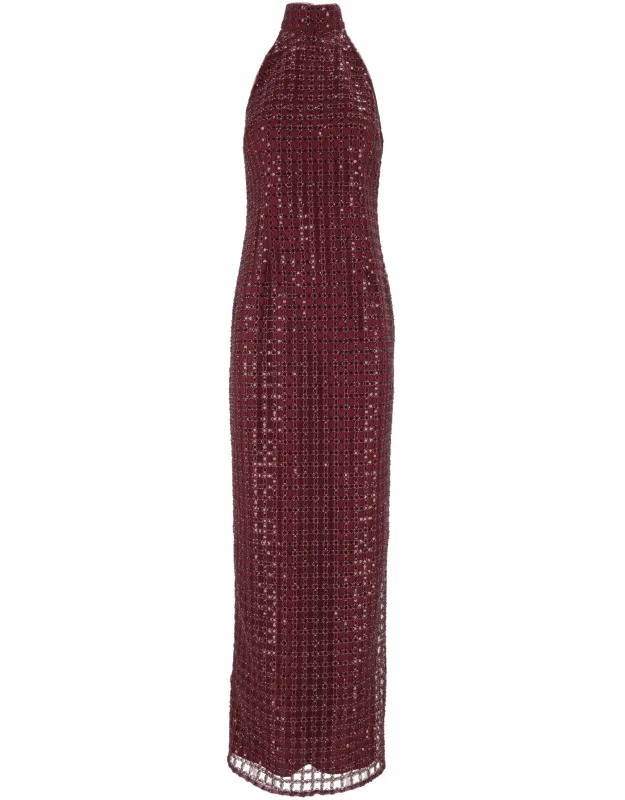 Tight-fit Beaded Maxi Dress