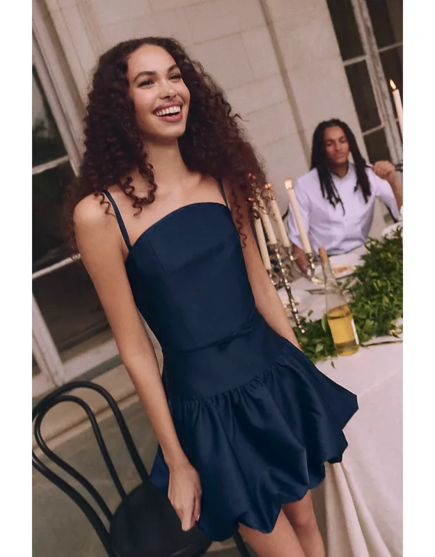 Bubble-hem Mini Dress