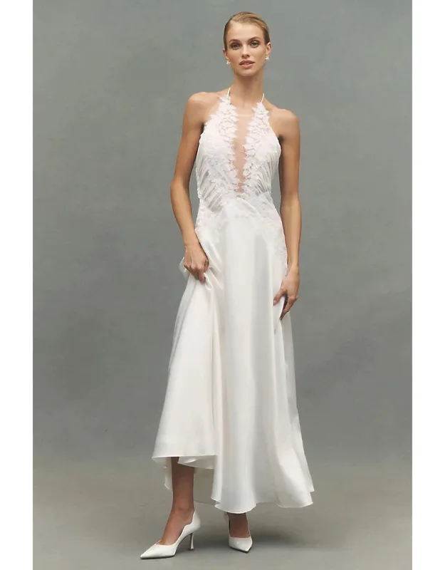 Lace Satin Maxi Dress
