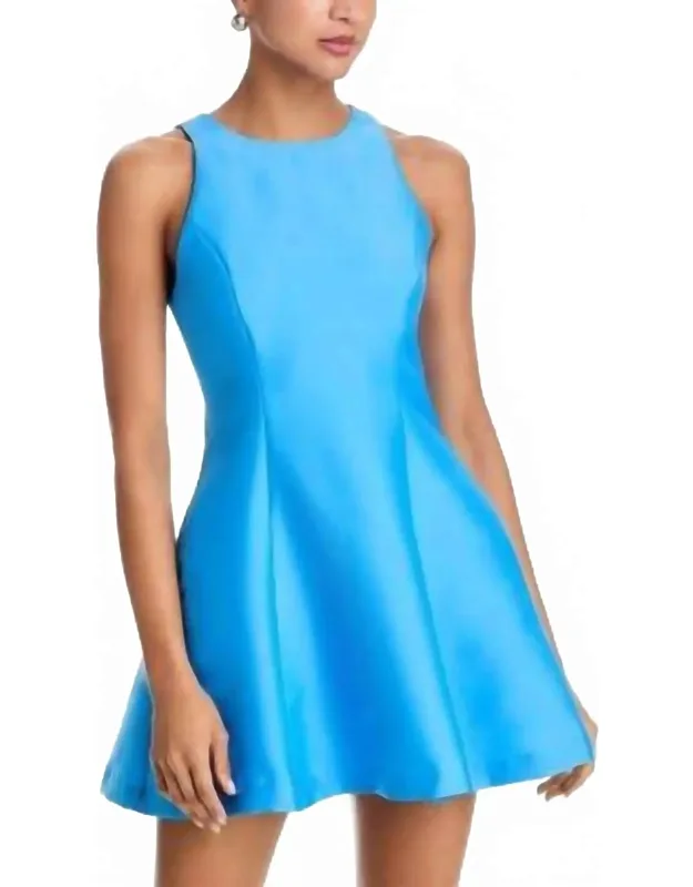 Structured Taffeta Flare Mini Dress