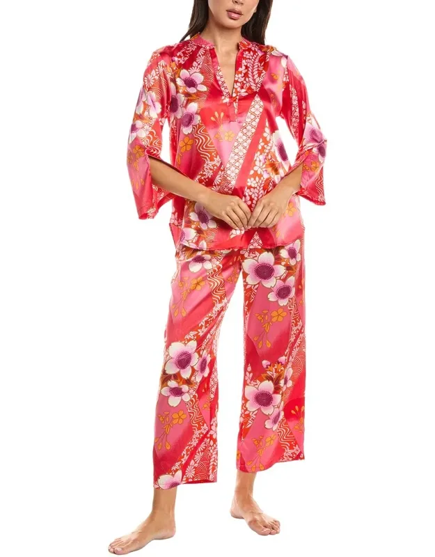 Magnolia Printed Satin Pajama Set
