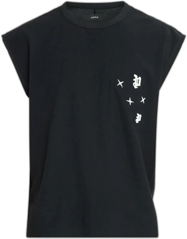 Textured Jersey Sleeveless T-shirt