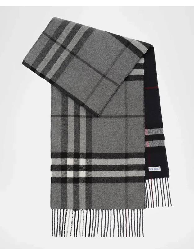 Reversible Check Cashmere Scarf