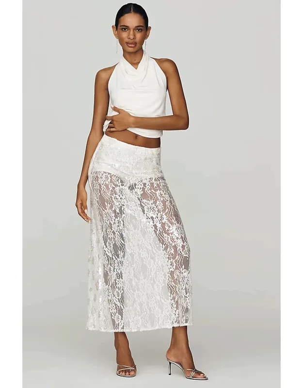 Sheer Lace Sequin Skirt