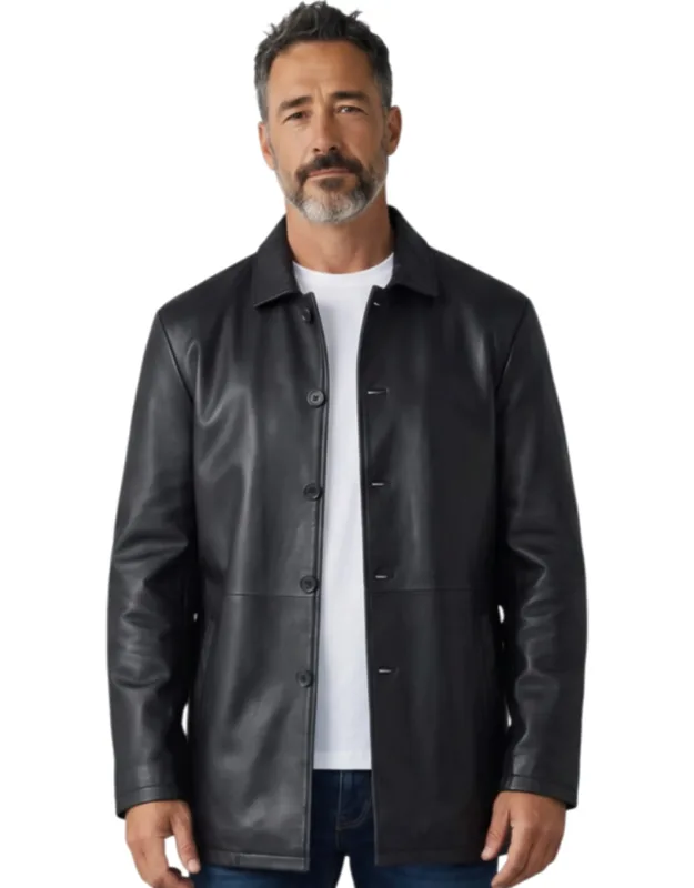 Long Collared Car Coat Jacket