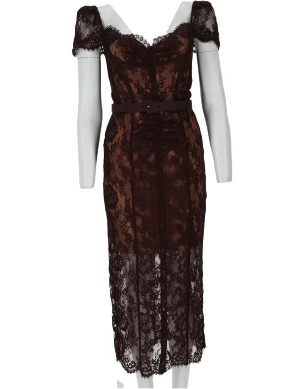 Intricate Lace Midi Dress