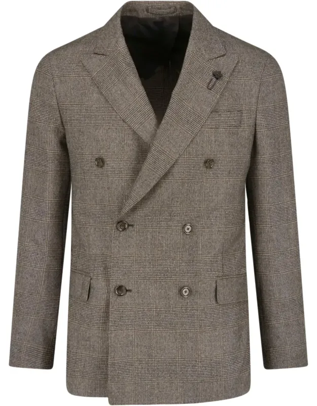 Timeless Checkered Double-breasted Blazer