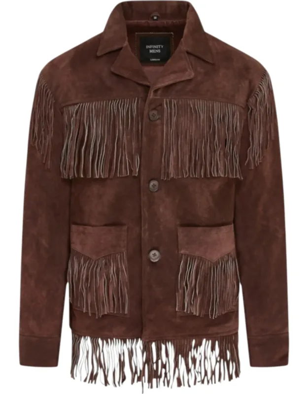 Retro Cowboy Suede Leather Fringe Jacket