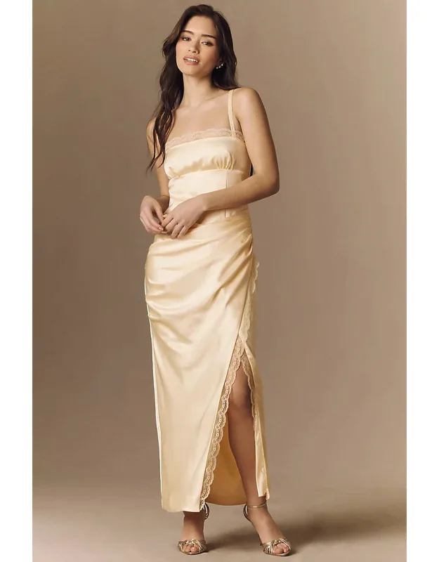Satin And Lace Maxi Dress